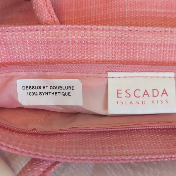 Escada Pink Straw Tote with Round Handles and Sequin Detail - Picture 2 of 11